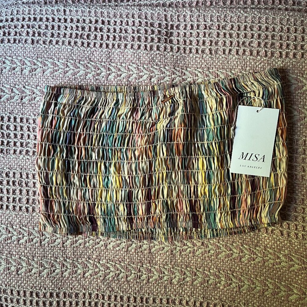 Misa Los Angeles blurred ikat bandeau top NEW